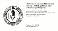 Was wir aus Schadensfällen lernen können - erste Ergebnisse aus der Fehleranalyse